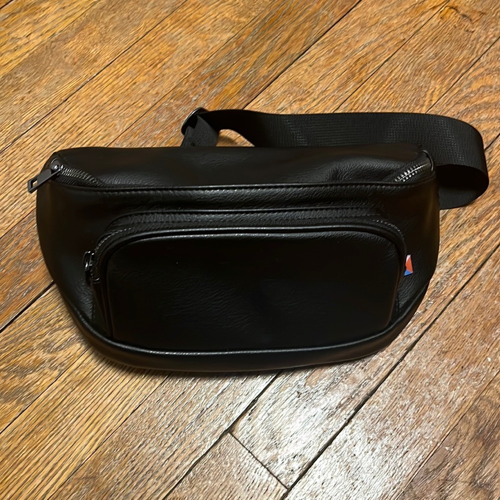 Black leather Kinbou belt bag diaper bag *like new* never used